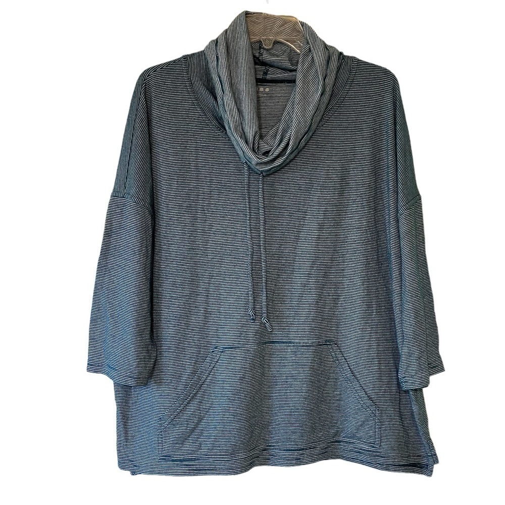 Three Dots Cowlneck Sweater Striped Sz XL